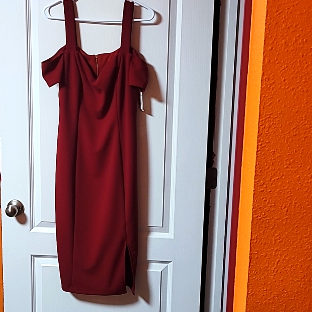 Rebecca B size 14 cranberry colored bodycon dress